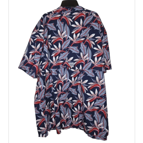 Columbia PFG Men's Big & Tall Trollers Tropical Short Sleeve Shirt Size 4X - Picture 2 of 9